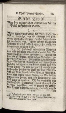 Viertes Capitel. Von den wesentlichen Qualitäten der im Spiel aufgesetzten Sache
