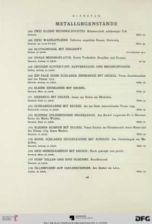 Metallgegenstände (Nr. 164-197)