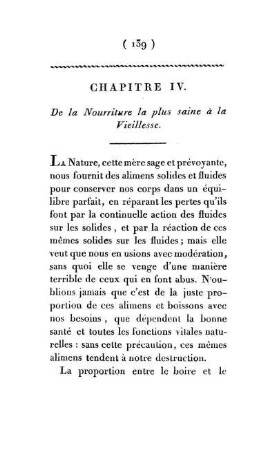Chapitre IV. De la Nourriture la plus saine à la Vieillesse.