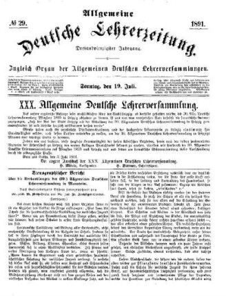 Stenographischer Bericht der (29.) Allgemeinen Deutschen Lehrerversammlung in Mannheim (Fortsetzung)