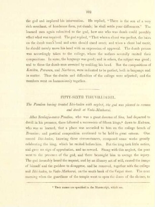 Fifty-sixth Tiruvilliadel. The Pandion having treated Idei-kaden with neglect, the god was pleased to remove and dwell at Vada-Mathurai
