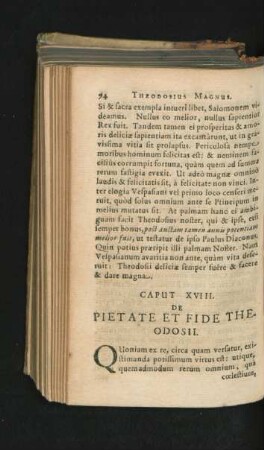 Caput XVIII. De Pietate Et Fide Theodosii.