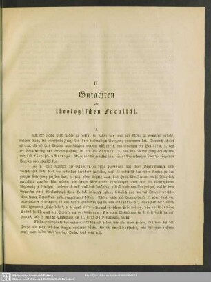 II. Gutachten der theologischen Facultät