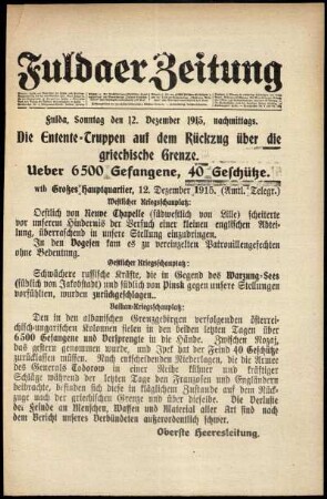Ausgabe vom Sonntag, den 12. Dezember 1915.