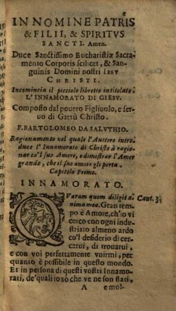 L' Innamorato Di Giesv' : Operetta Devota, Et Amorosa ...