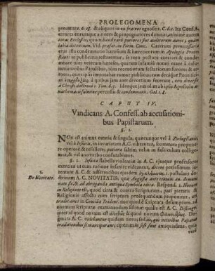 Caput IV. Vindicans A.Confess. ab accusationibus Papistarum.