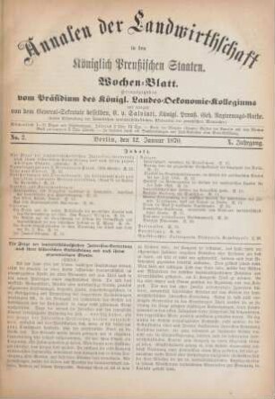 No. 2. Berlin, den 12. Januar 1870. X. Jahrgang.