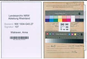 Entnazifizierung Anna Walraven , geb. 29.08.1910 ()