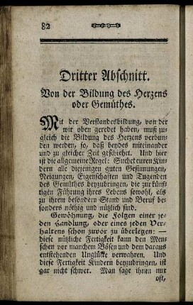 Dritter Abschnitt. Von der Bildung des Herzens oder Gemüthes.