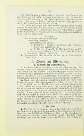 IV. Chemie und Mineralogie