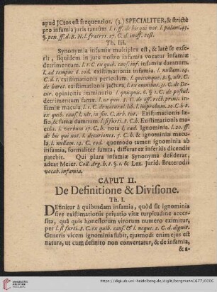 Caput II: De definitione & divisione