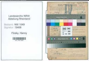 Entnazifizierung Hanny Flosky , geb. 16.08.1904 (Lehrerin)