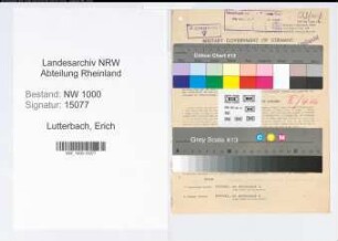 Entnazifizierung Erich Lutterbach, geb. 04.10.1913 (Techn.Angest.)