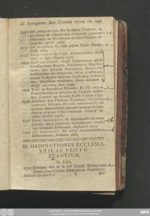 III. Ordinationes Ecclesiasticae Protestantium.