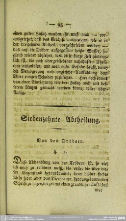 Siebenzehnte Abtheilung. Von den Tröbern