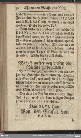 Das XLVI. Cap. Von den Grafen Paar