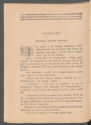Capítulo VIII - Negocios, negocios, negocios.