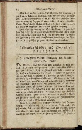 Lebensgeschichte und Charakter Abrahams. [7. - 14.]