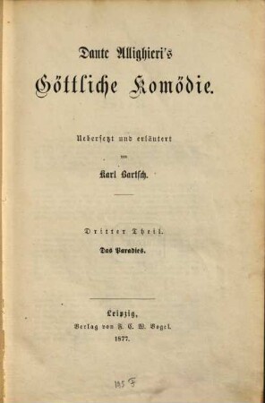 Dante Allighieri's Göttliche Komödie, 3. Das Paradies