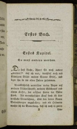 Erstes Kapitel. Es muß anders werden.