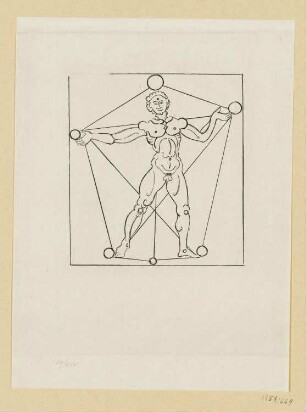 Proportionsstudie eines nackten Mannes