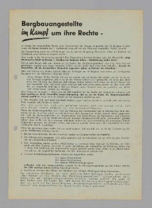 "Bergbauangestellte im Kampf um ihre Rechte"
