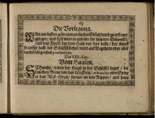 Das XXII. Cap. Vom Haasen / Die Vorlegung
