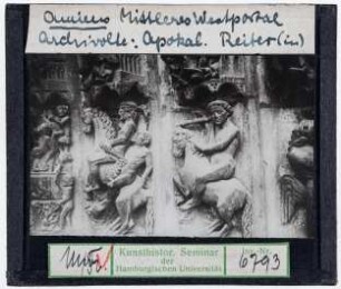 Amiens: Kathedrale, Mittleres Westportal, Archivolte, Apokalyptische Reiter