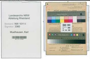 Entnazifizierung Karl Muelhausen , geb. 28.06.1905 (Metzgermeister)