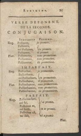 Verbe Deponent. De La Seconde. Conjugaison