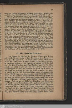 15. Die heimatliche Thierwelt