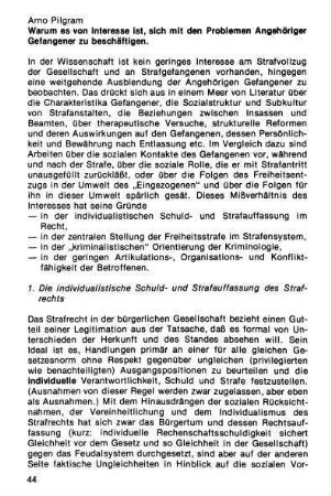 44-53, Warum es von Interesse ist, sich mit den Problemen Angehöriger Gefangener zu beschäftigen