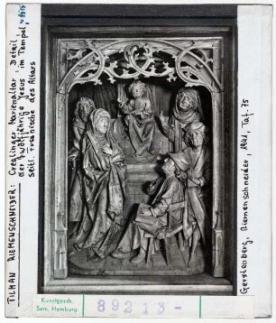 Riemenschneider: Creglingen, Marienaltar, zwölfjähriger Jesus im Tempel