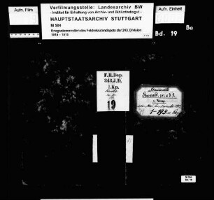 Kriegsstammrolle der 1. Kompanie Sturmabteilung des Feldrekrutendepots Nr. 243