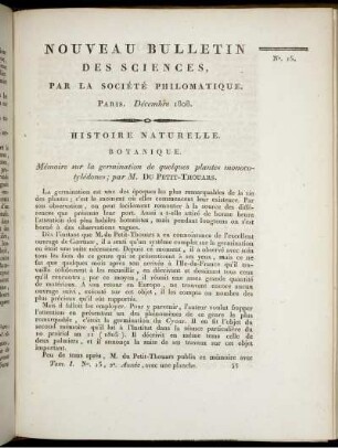Nouveau Bulletin des Sciences, par la Société Philomatique. Paris. Décembre 1808., 15