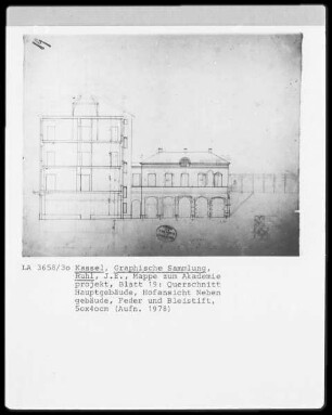 Kassel & Mappe zum Akademieprojekt & Hauptgebäude & Hofansicht Nebengebäude