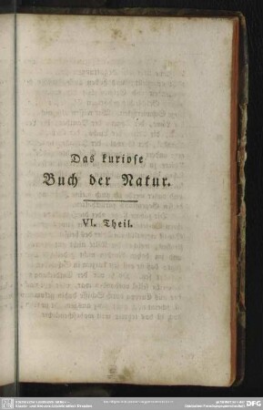 Das kuriose Buch der Natur. VI. Theil