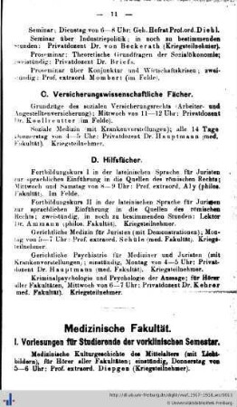 Medizinische Fakultät.