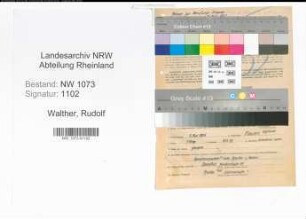 Entnazifizierung Rudolf Walther , geb. 05.05.1905 (Vermessungstechniker)