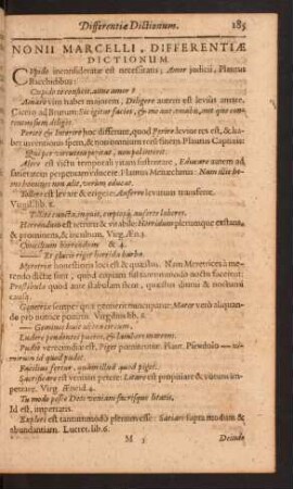 Nonii Marcelli, Differentiae Dictionum.