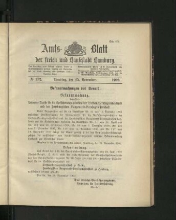 No. 172. 25. November. 1902.