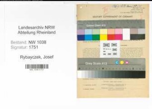 Entnazifizierung Josef Rybayczek , geb. 15.03.1888 (Stukkateur)