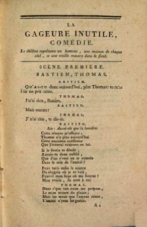 La gageure inutile, ou plus de peur que de mal : comédie en un acte, en prose et vaudevilles