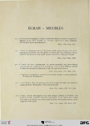 Écran - meubles (Nr. 119-131)