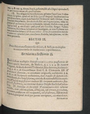 Sectio II. Qua Pontificiorum Concordia discors, & Bellum multiplex in controversia de Authentico repraesentatur.
