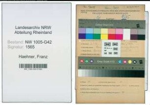 Entnazifizierung Franz Haehner , geb. 03.01.1896 (Matrose)