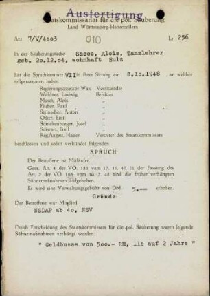 Sacco, Alois