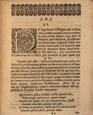 Exercitatio mor. de obligatione sepulturae