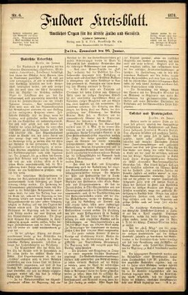 Ausgabe vom Samstag, den 26. Januar 1878.