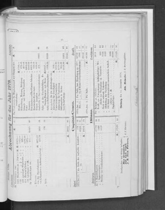 Anlage IIIa. Abrechnung für das Jahr 1878.